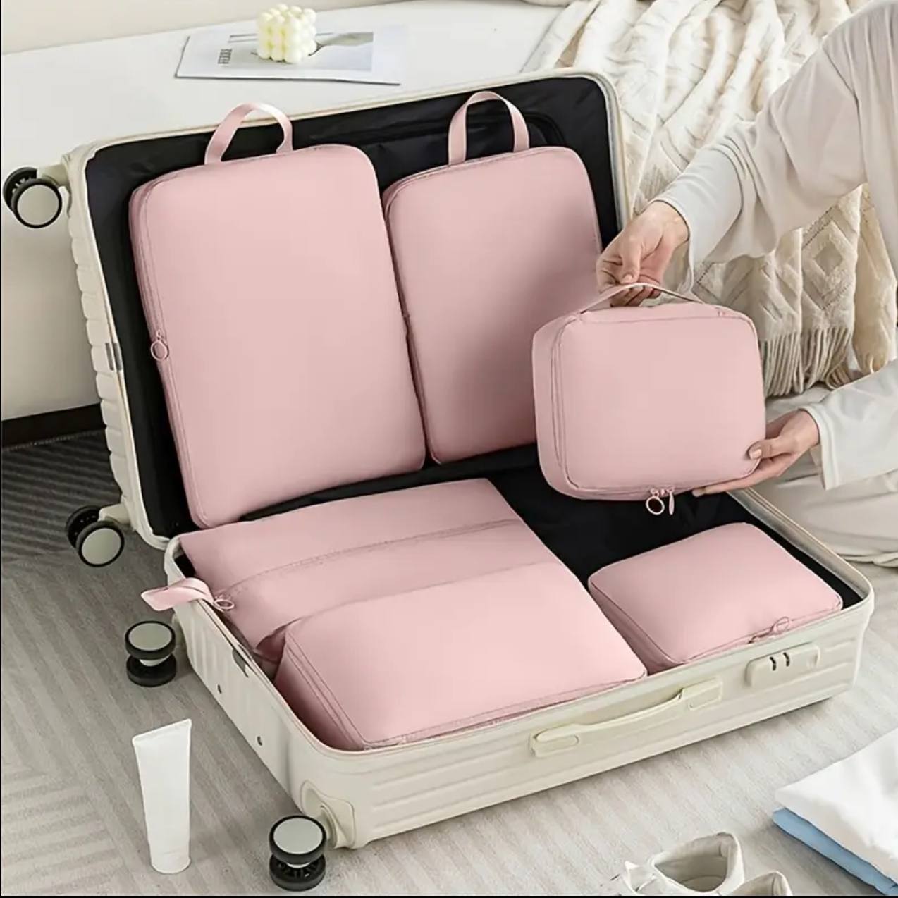 6pcs set compressible Luggage travel bags