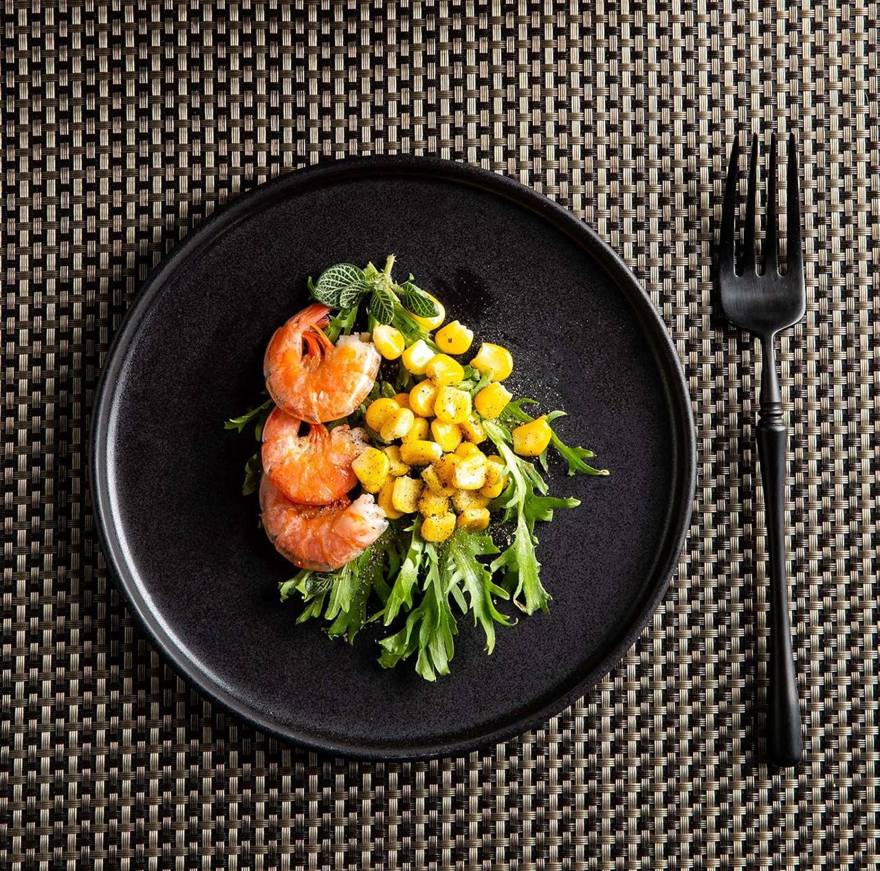 6 pcs set Black  Ceramic plates