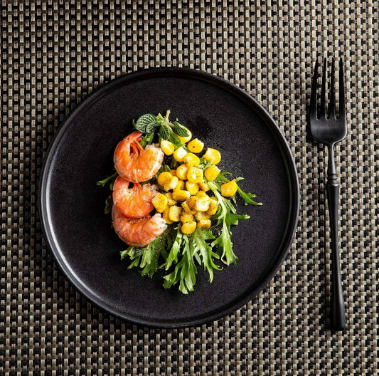 6 pcs set Black  Ceramic plates