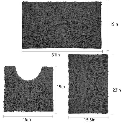 3 in 1 fluffy toilet mats