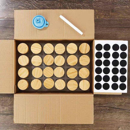 29 PCS SET GLASS STORAGE JARS  WITH BAMBOO LID