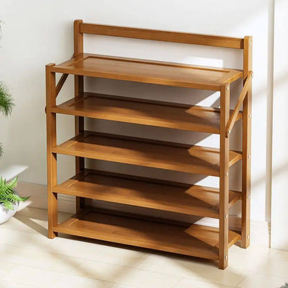 6-tier foldable bamboo shoe rack