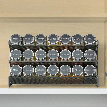 24pcs spice jars with organizing rack