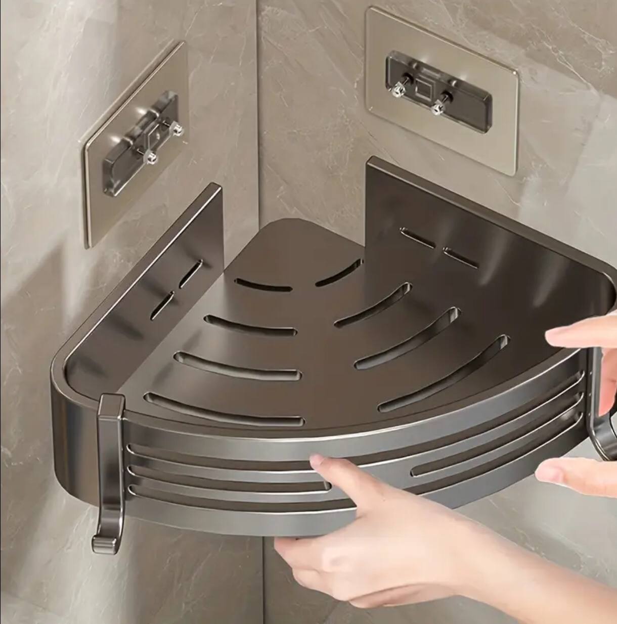 2pcs Corner Aluminum wall mounted Bathroom Shelf S