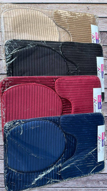 3 Piece Toilet Mat Set