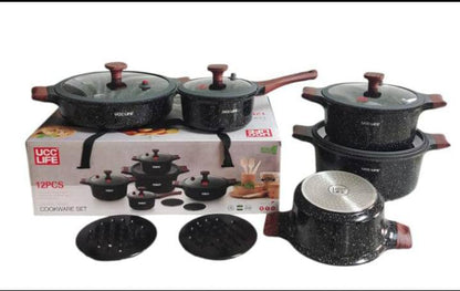 12pcs UCCLIFE granite cookware set
