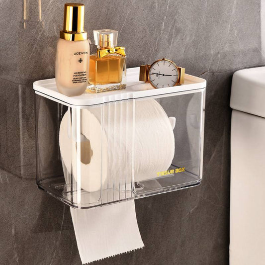 Wall mounted tissue box