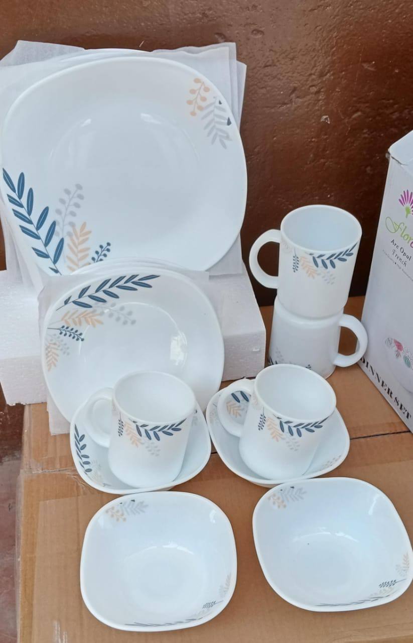 16pcs Florea Arc Opal square dinner set