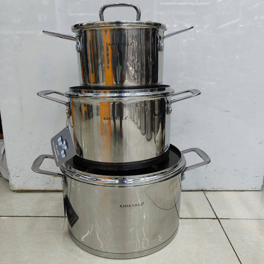 6 pcs Stainless steel Cooking pots.
