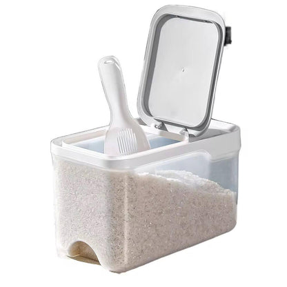 5KG Rice Bucket Insect Proof Moisture Proof Rice Grain Storage Box with Lid Transparent .