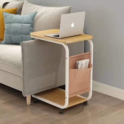 2 layer trolley side table with matching insert pocket