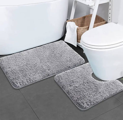 2pcs Ultra-Soft Plush Bath Mat Set