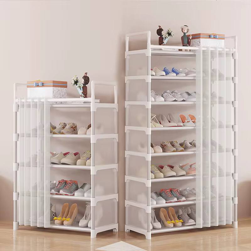 8- layer 2024 shoe rack organizer with fabric dustproof cover