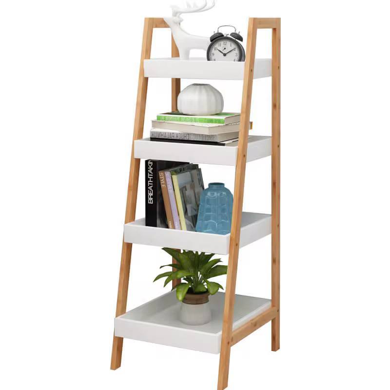 4 Tier Ladder Shelf Wood Storage Rack