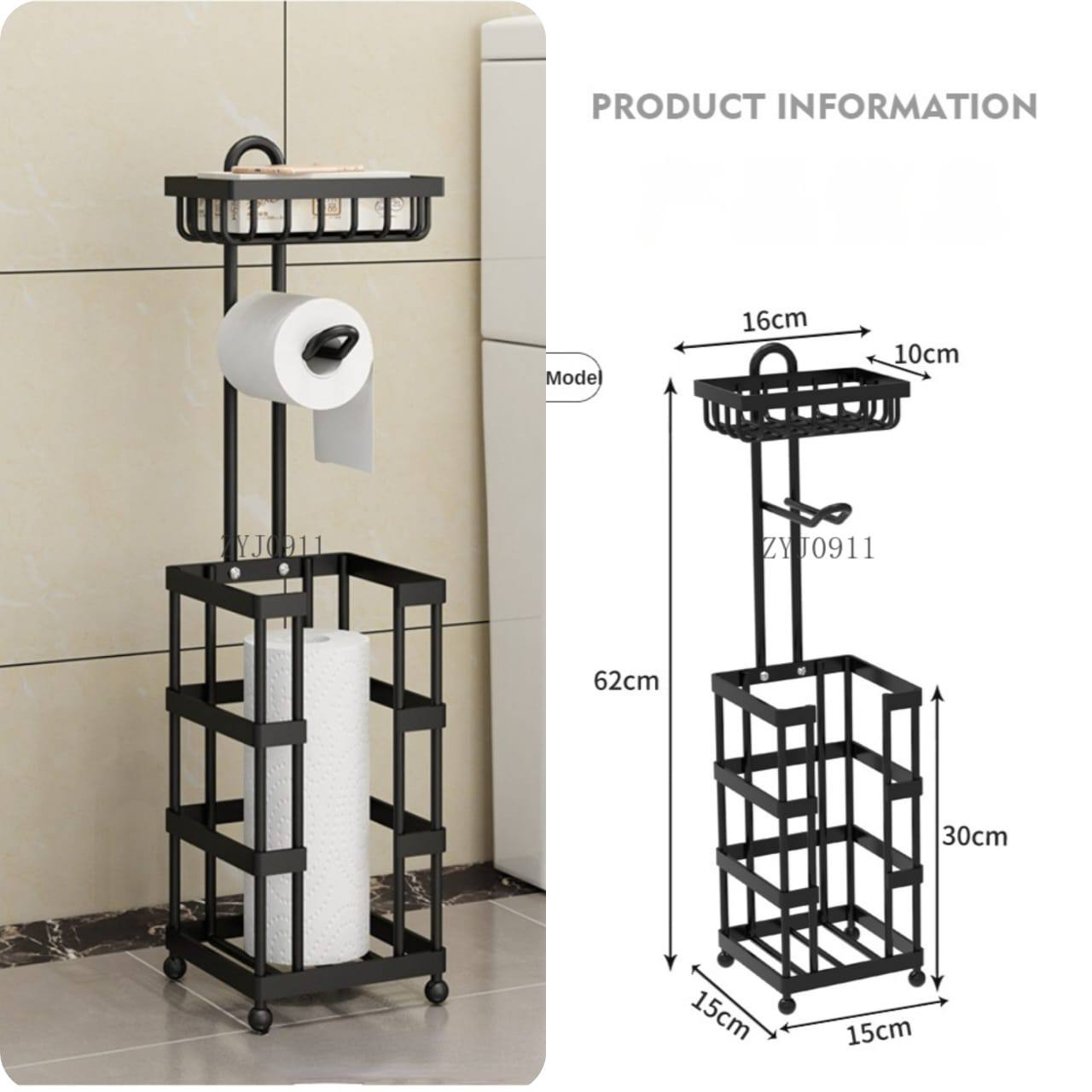 3 IN 1 HEAVY DUTY BATHROOM/TISSUE STAND