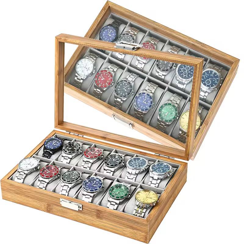 12 slots wooden watch organizer