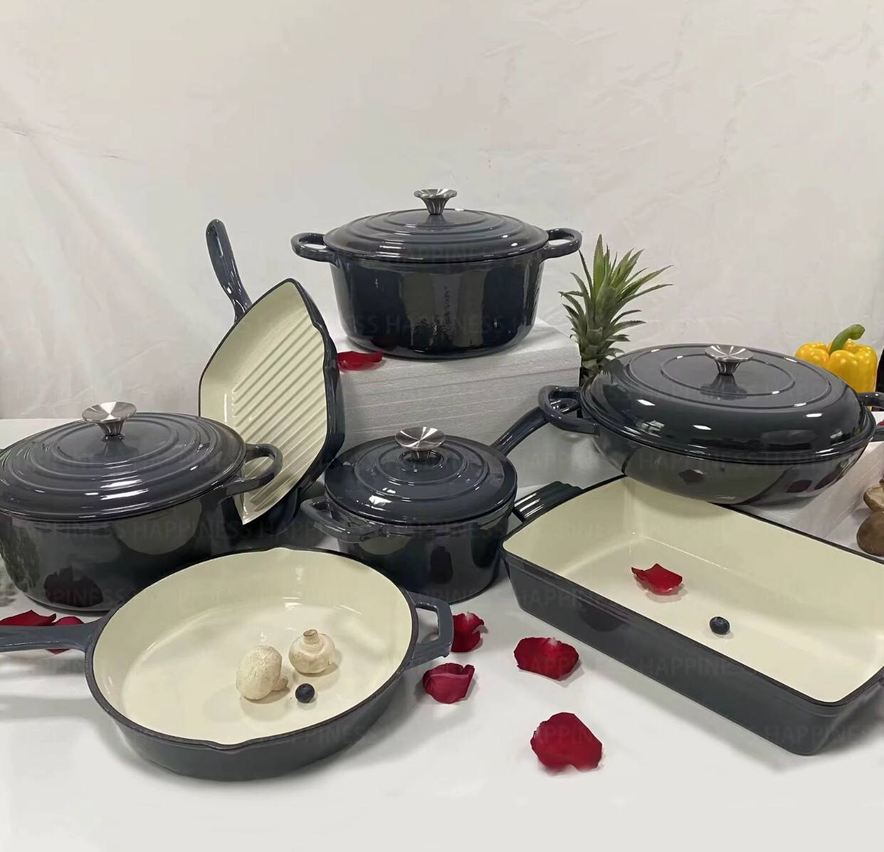 11pcs cast iron cookware