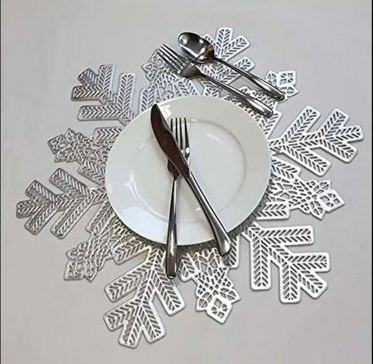 6pc Christmas Snowflake Tablemats set