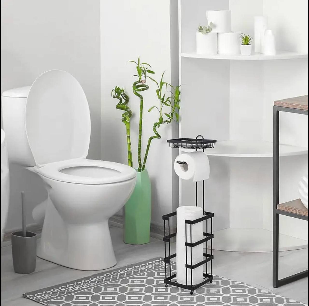 3 IN 1 HEAVY DUTY BATHROOM/TISSUE STAND