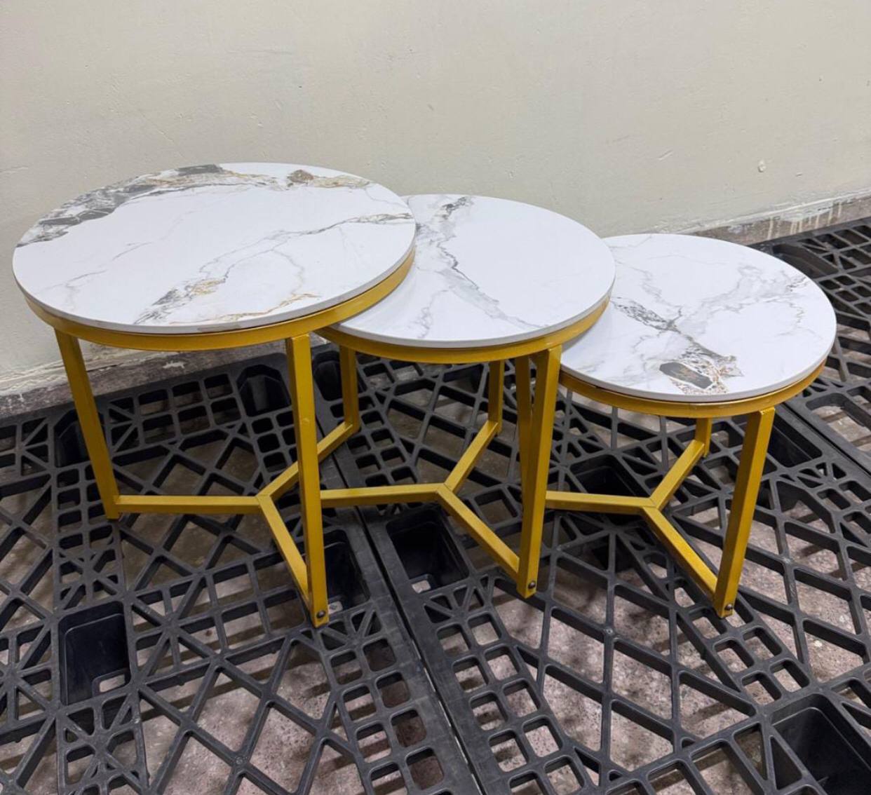 3 in 1 marble nesting stools sets