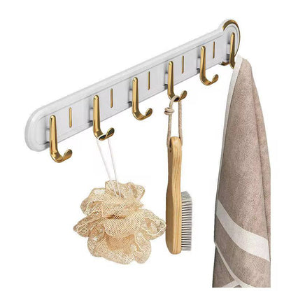 Wall-Mounted Hanging Rack with 6 Wall Hooks