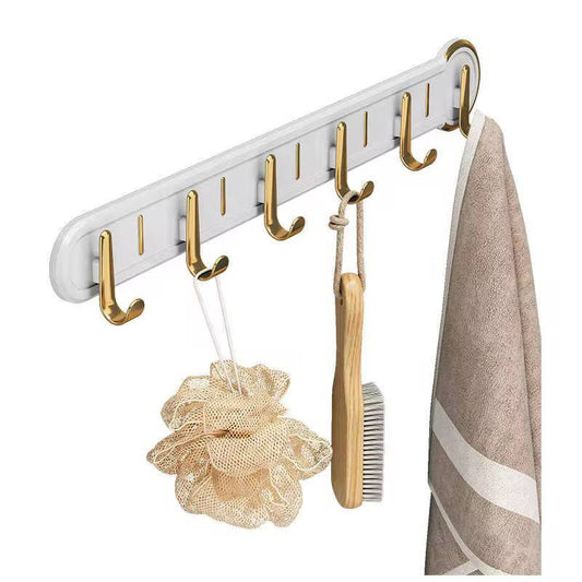 Wall-Mounted Hanging Rack with 6 Wall Hooks