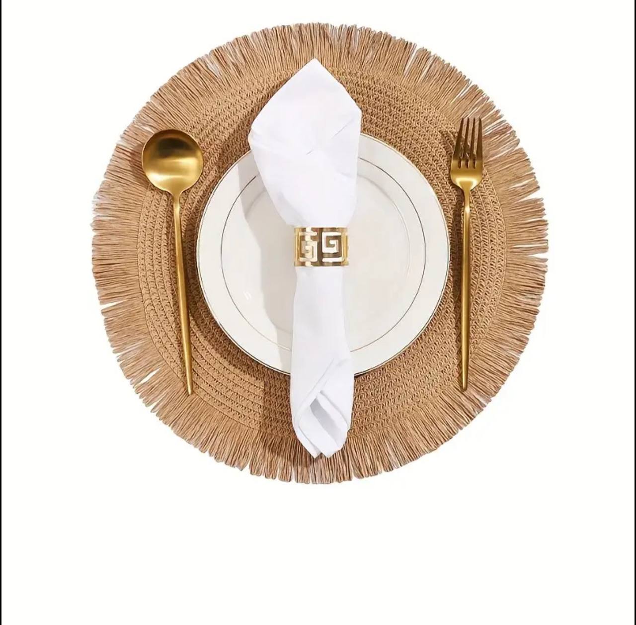 6PCS Round Jute Table Mat