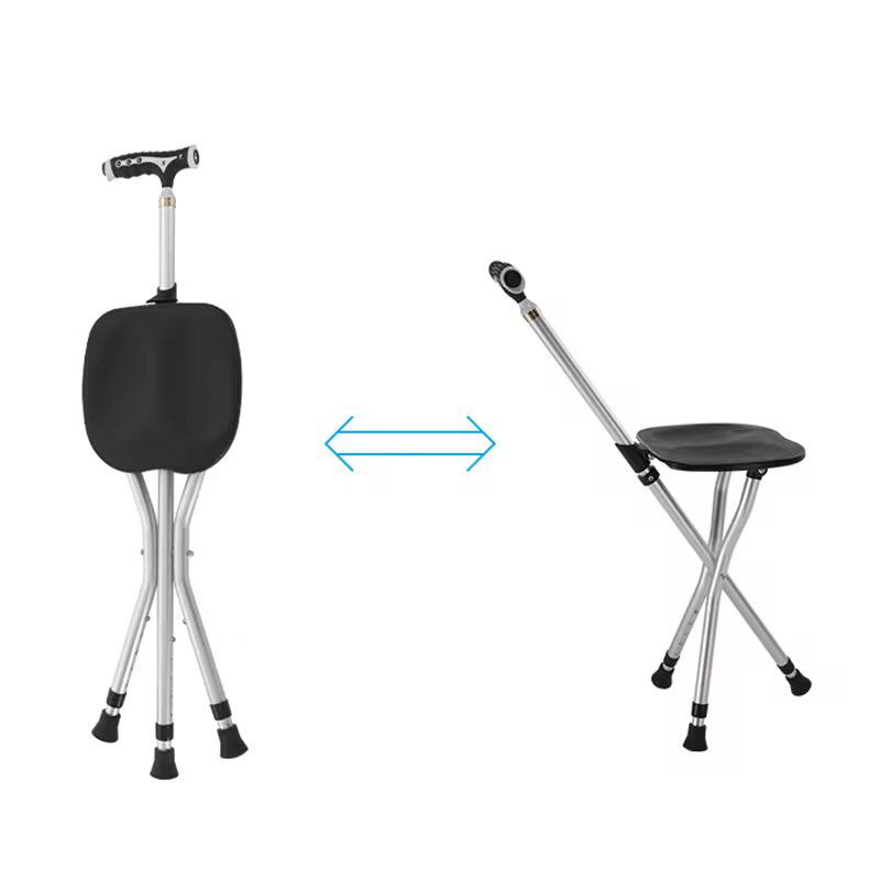 2 in 1 elderly walking stick cum stool