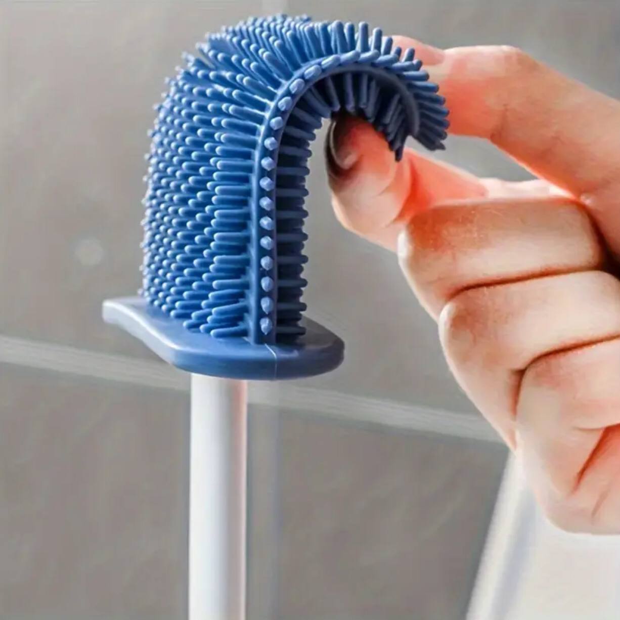 Wall hanging toilet brush with Holder & cleaning brush