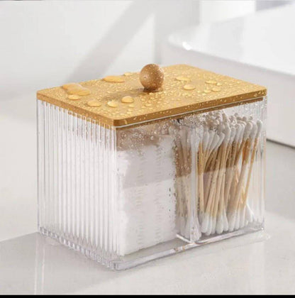 Acrylic Earbuds organizer 
With Bamboo cover