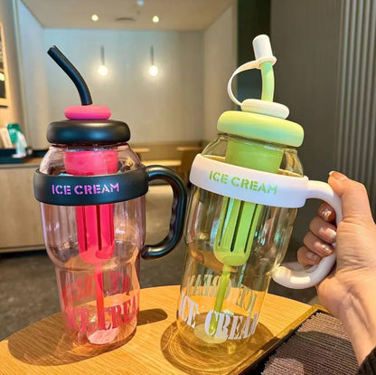 1200ml Cute Water Bottle with Straw.