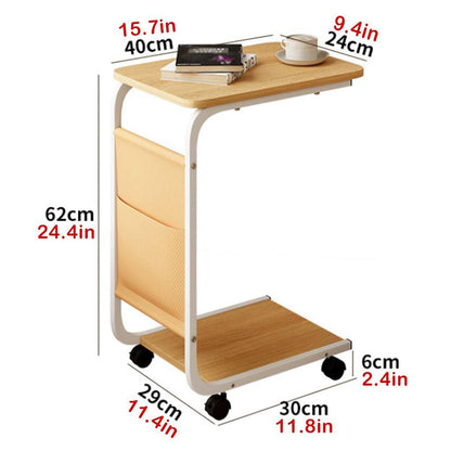 2 layer trolley side table with matching insert pocket