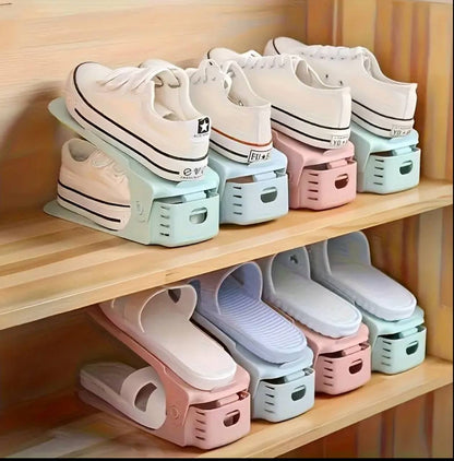 Adjustable shoe space saver organizer