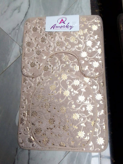 3 Piece Toilet Mat Set