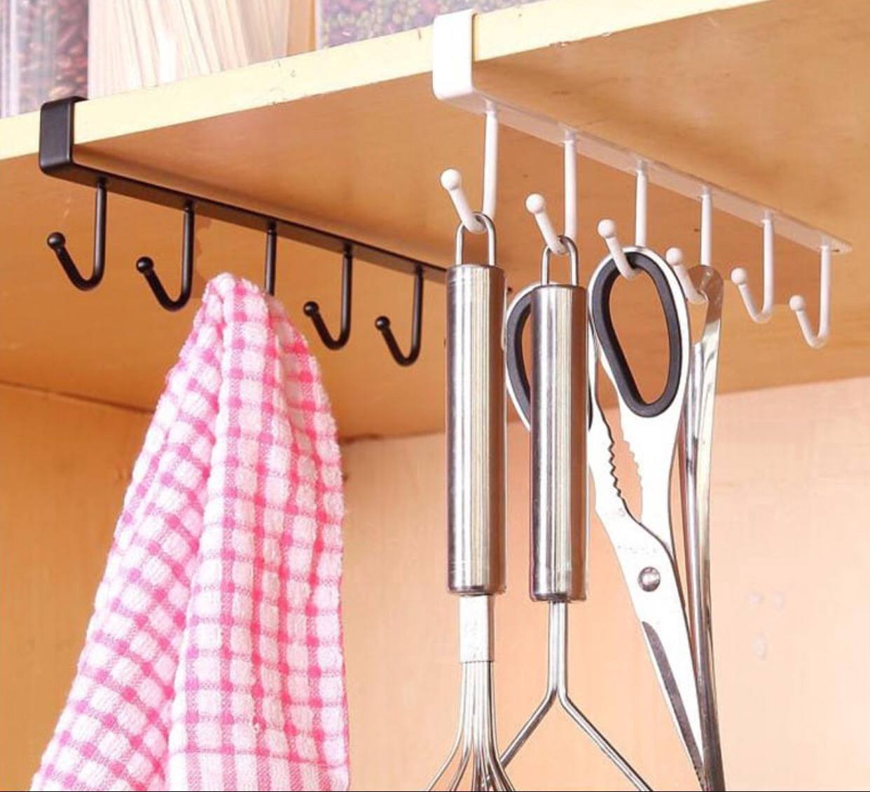 Under the shelf (multi~purpose) hooks 6 slot Metallic