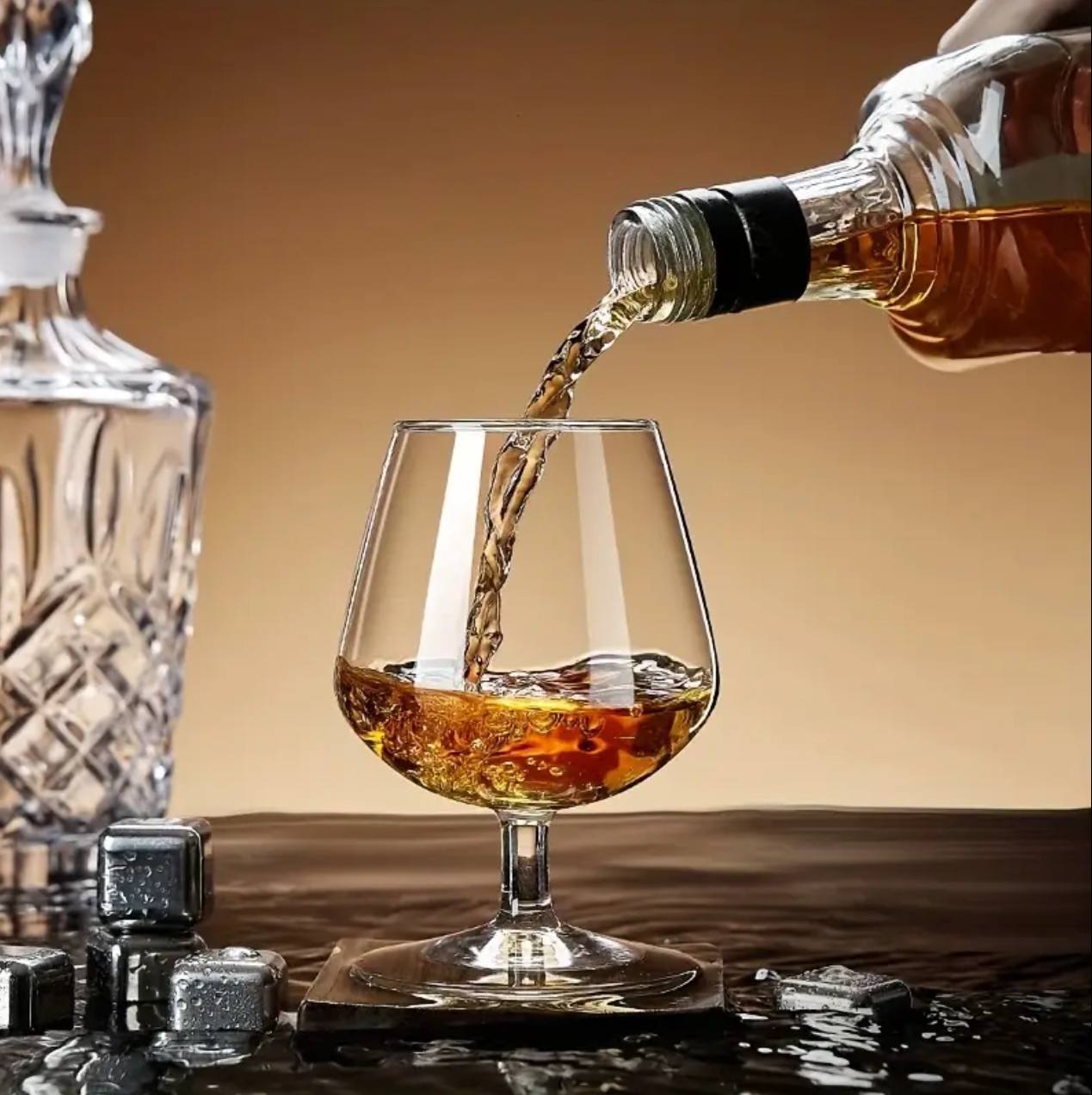 6pcs plain cognac glasses set