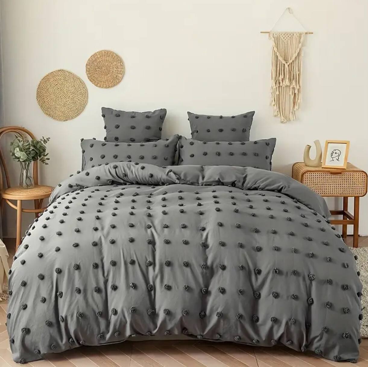 3 pcs set  Grey duvet cover