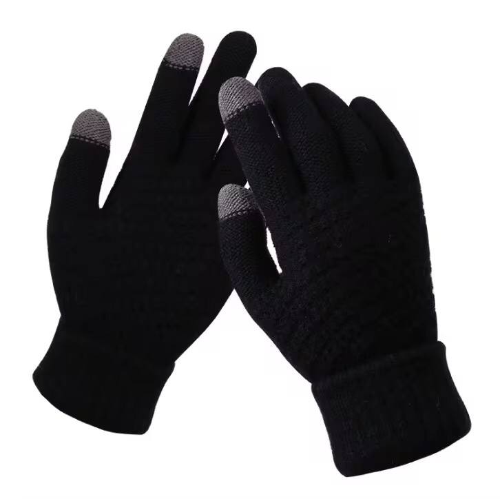 Winter Warm Touchscreen Gloves for Men and Women Fleece Lined Knit Wool Mittens