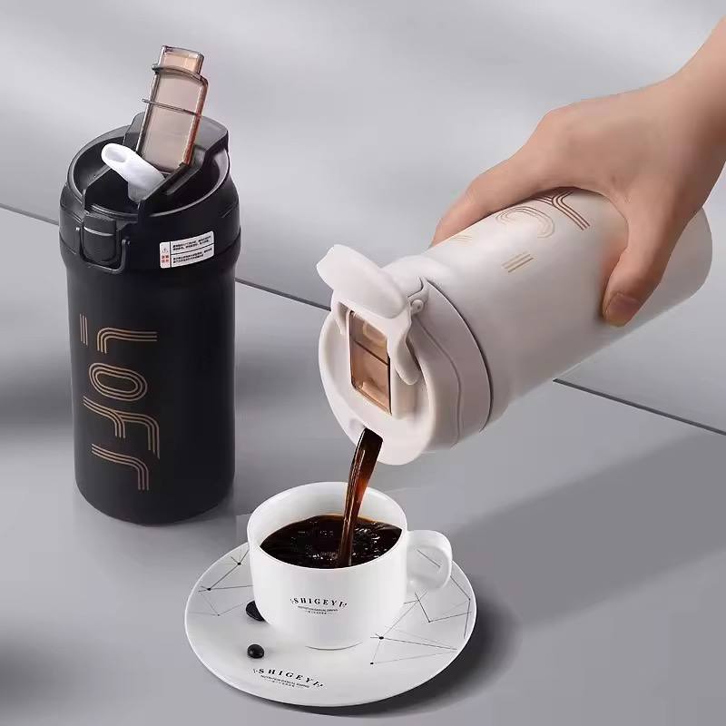 600ml (20 oz) Loff Thermos Cup with straw