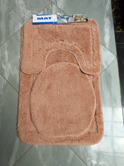 3 Piece Toilet Mat Set