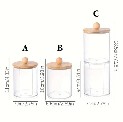 2pc cotton pad holder jars