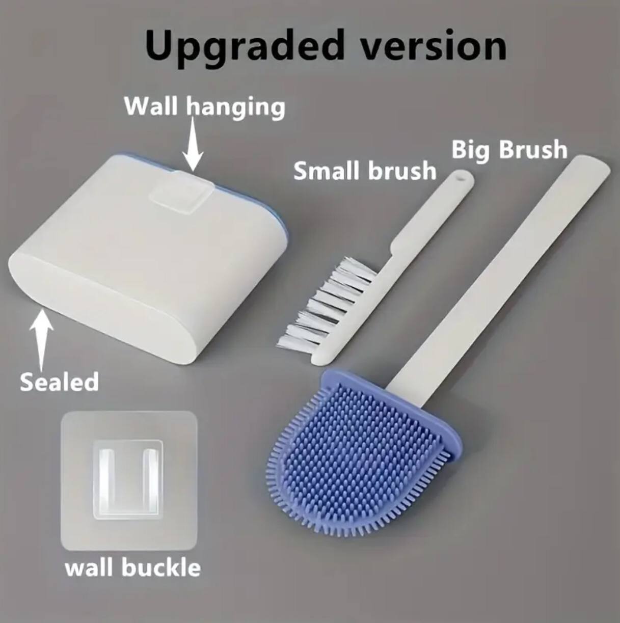 Wall hanging toilet brush with Holder & cleaning brush