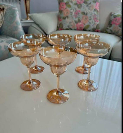 240ml golden margarita glasses set