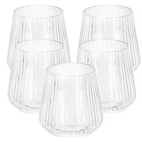 Unique Ribbed Aesthetic Glass 6pc