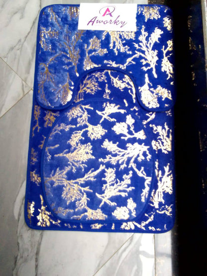 3 Piece Toilet Mat Set
