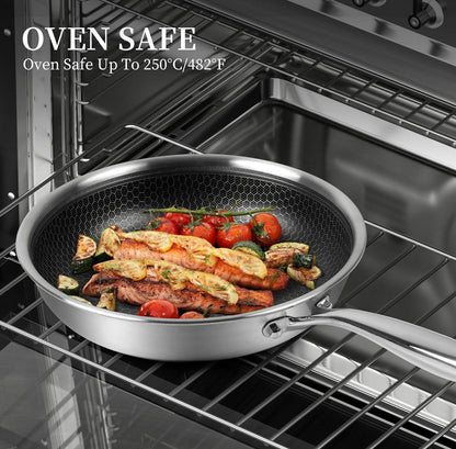 28cm Non-Stick Honeycomb Stainless Steel Frying Pan