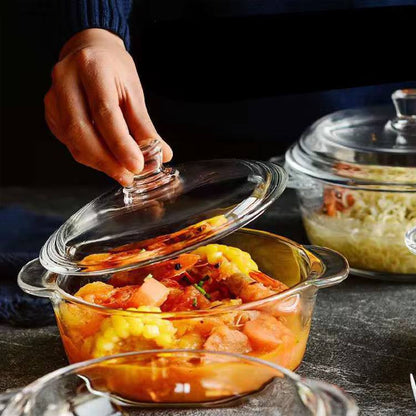 3pc(2.3l,1.5l,1ltr) Toughened Glass Microwave Dishwasher Safe Casserole with Lid Glass