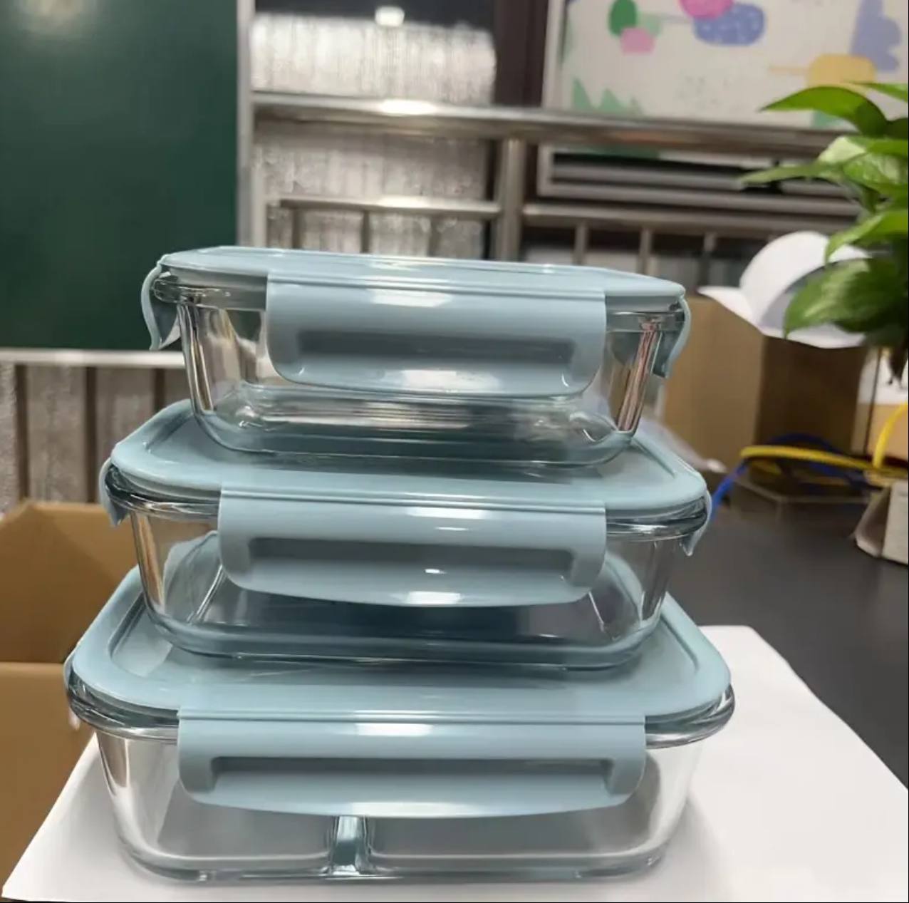 3pc Borosilicate Glass Food Storage Containers with Lids