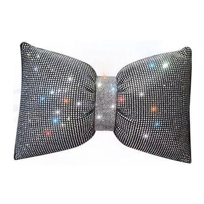 Universal luxury rhinestone diamond bowknot car headrest
