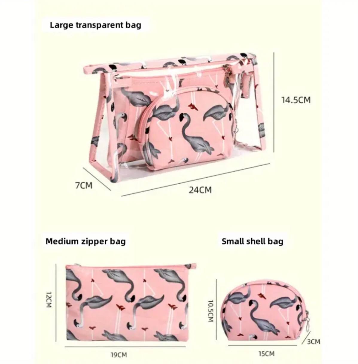 3 pcs women's waterproof cosmetic bag set / toiletry storage bags/ pouches